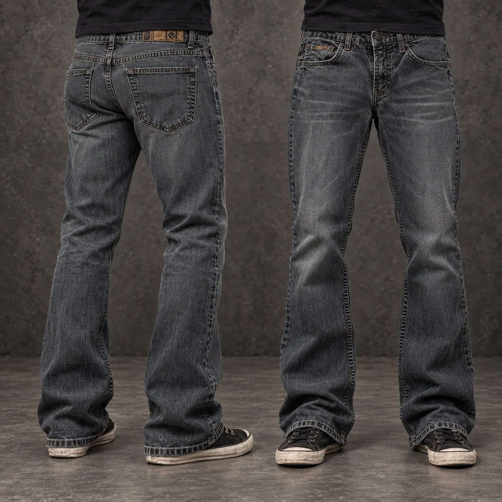 26x30 Black Grunge Bootcut Jeans Y2K 2000s Vintage